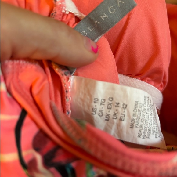 La Blanca Garden Social Mio Ruffle One Piece Coral sz 10 $134 - Picture 7 of 7